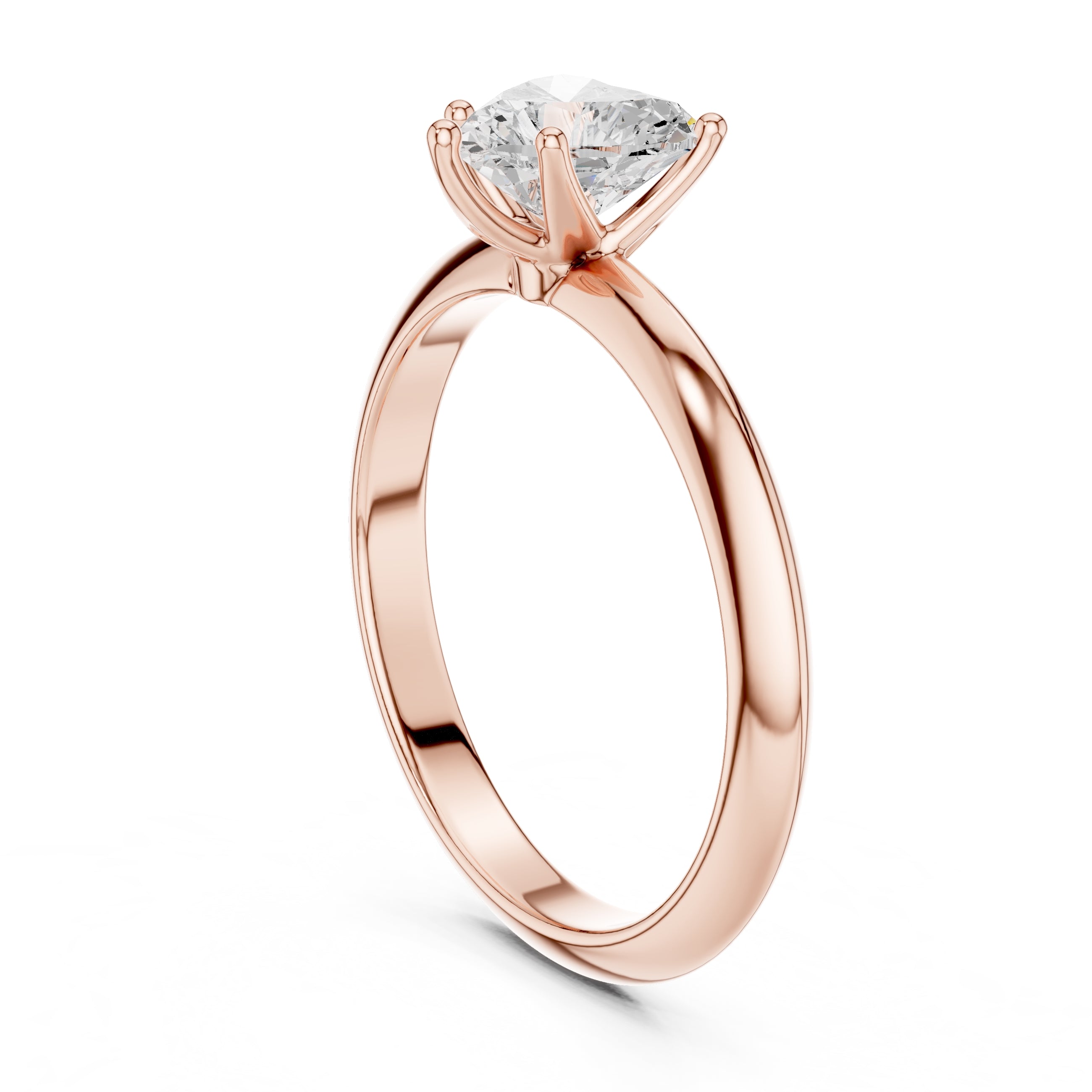 1.00 ct Signature Four-Prong Solitaire 1ct Rose Gold Heart