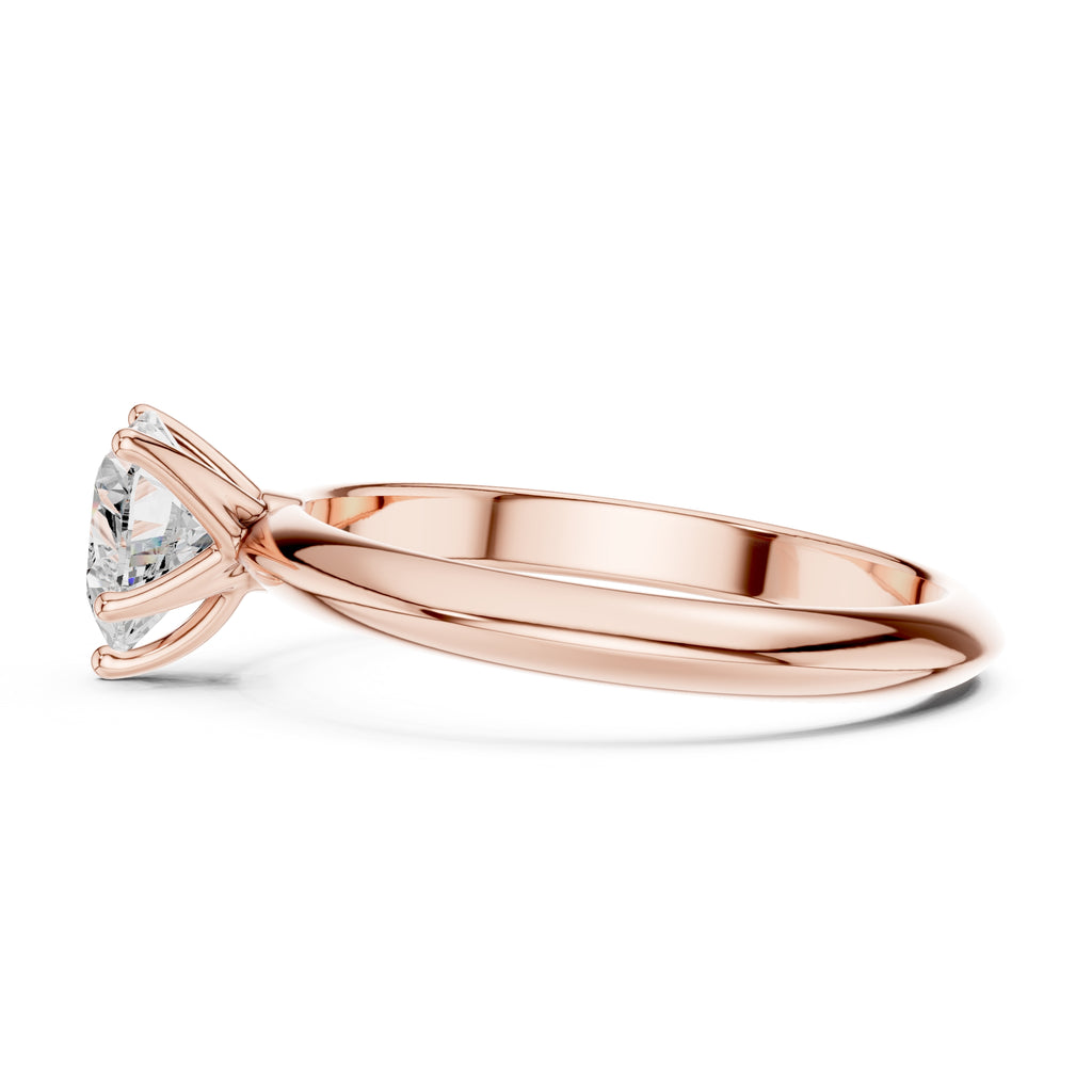 1.00 ct Signature Four-Prong Solitaire 1ct Rose Gold Heart