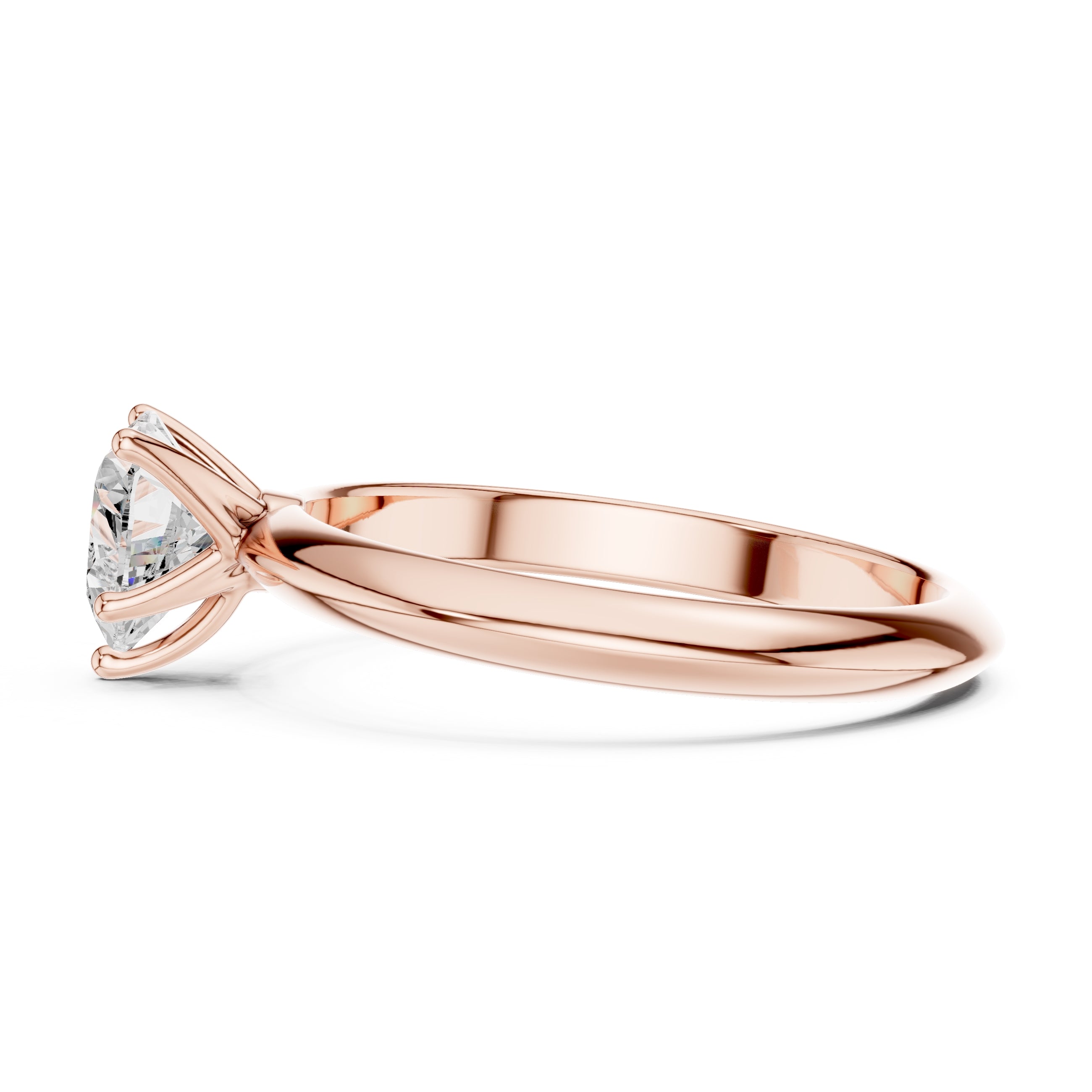 1.00 ct Signature Four-Prong Solitaire 1ct Rose Gold Heart