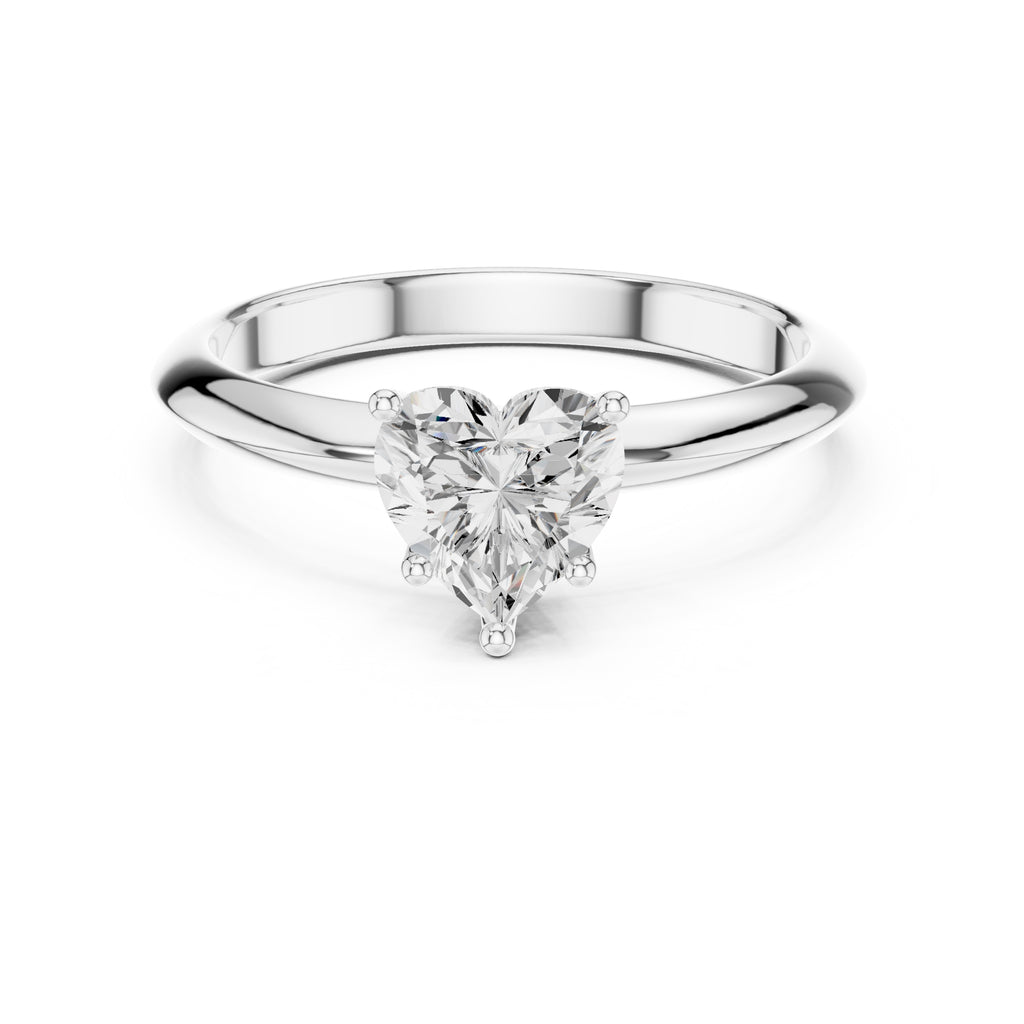1.00 ct Signature Four-Prong Solitaire 1ct White Gold Heart