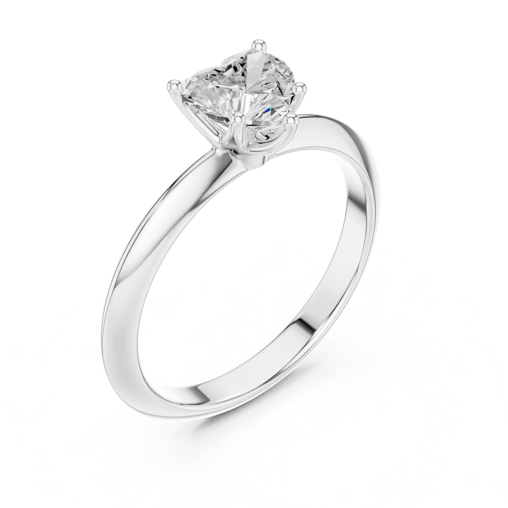1.00 ct Signature Four-Prong Solitaire 1ct White Gold Heart