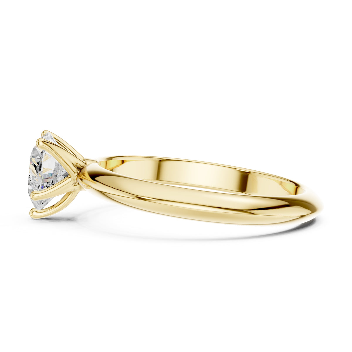 1.00 ct Signature Four-Prong Solitaire 1ct Yellow Gold Heart