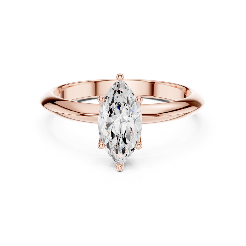 1.00 ct Signature Four-Prong Solitaire 1ct Rose Gold Marquise