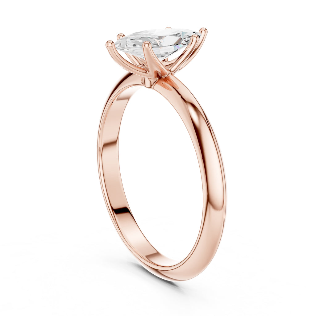 1.00 ct Signature Four-Prong Solitaire 1ct Rose Gold Marquise