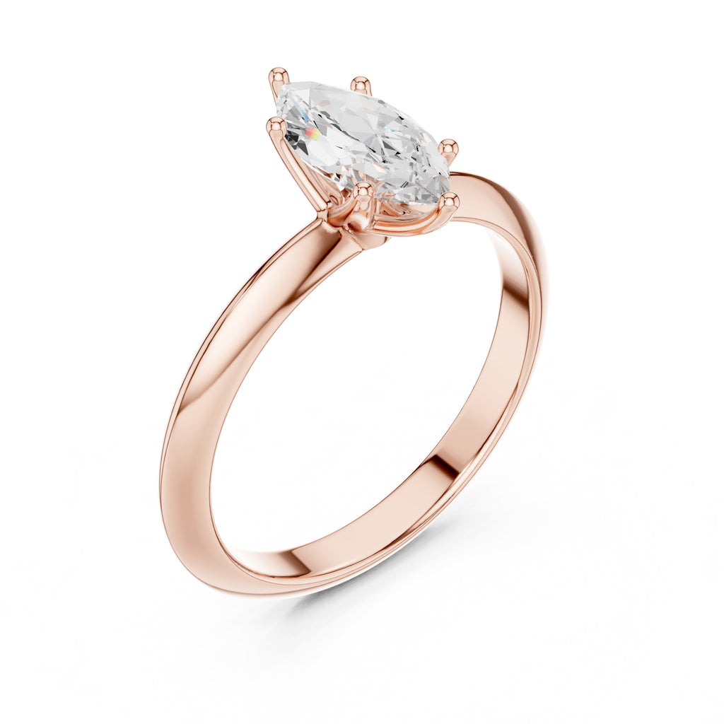 1.00 ct Signature Four-Prong Solitaire 1ct Rose Gold Marquise