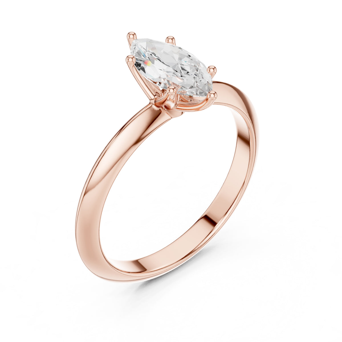 1.00 ct Signature Four-Prong Solitaire 1ct Rose Gold Marquise