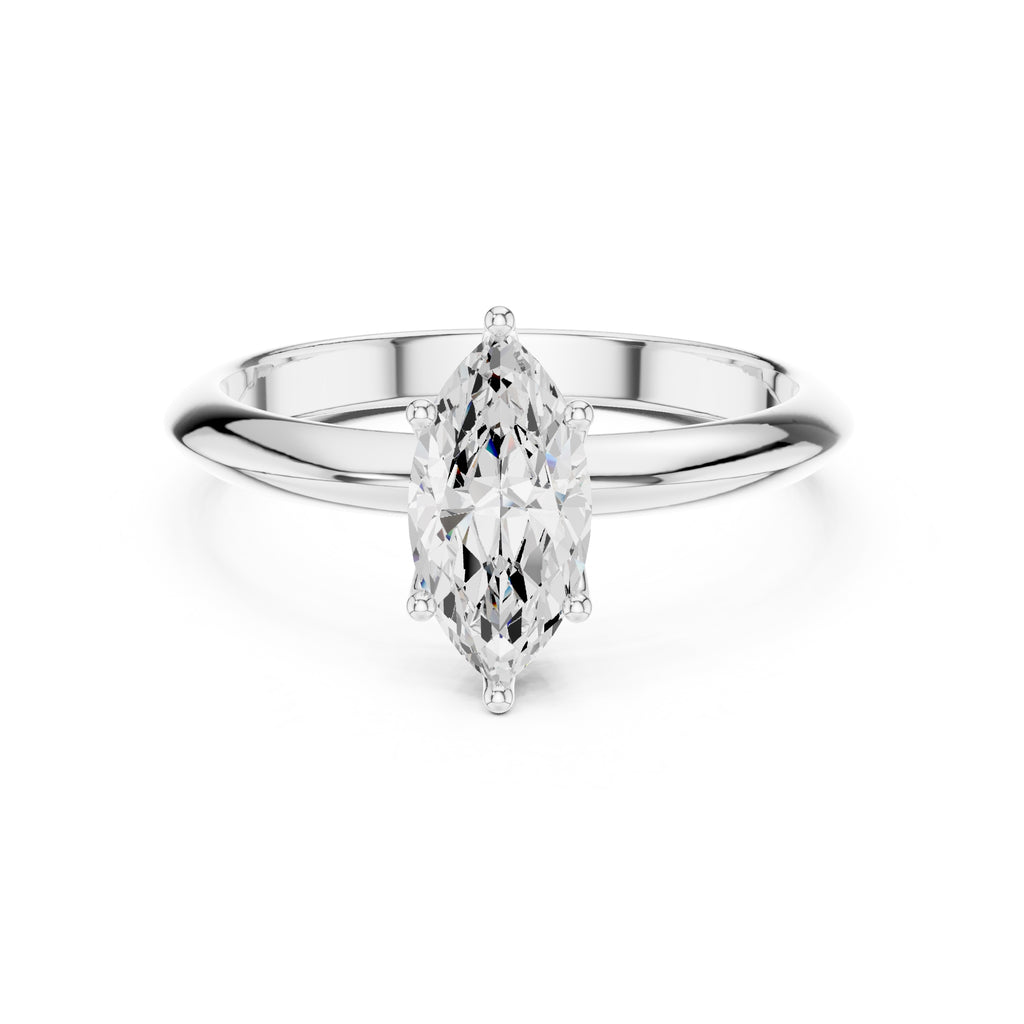 1.00 ct Signature Four-Prong Solitaire 1ct White Gold Marquise
