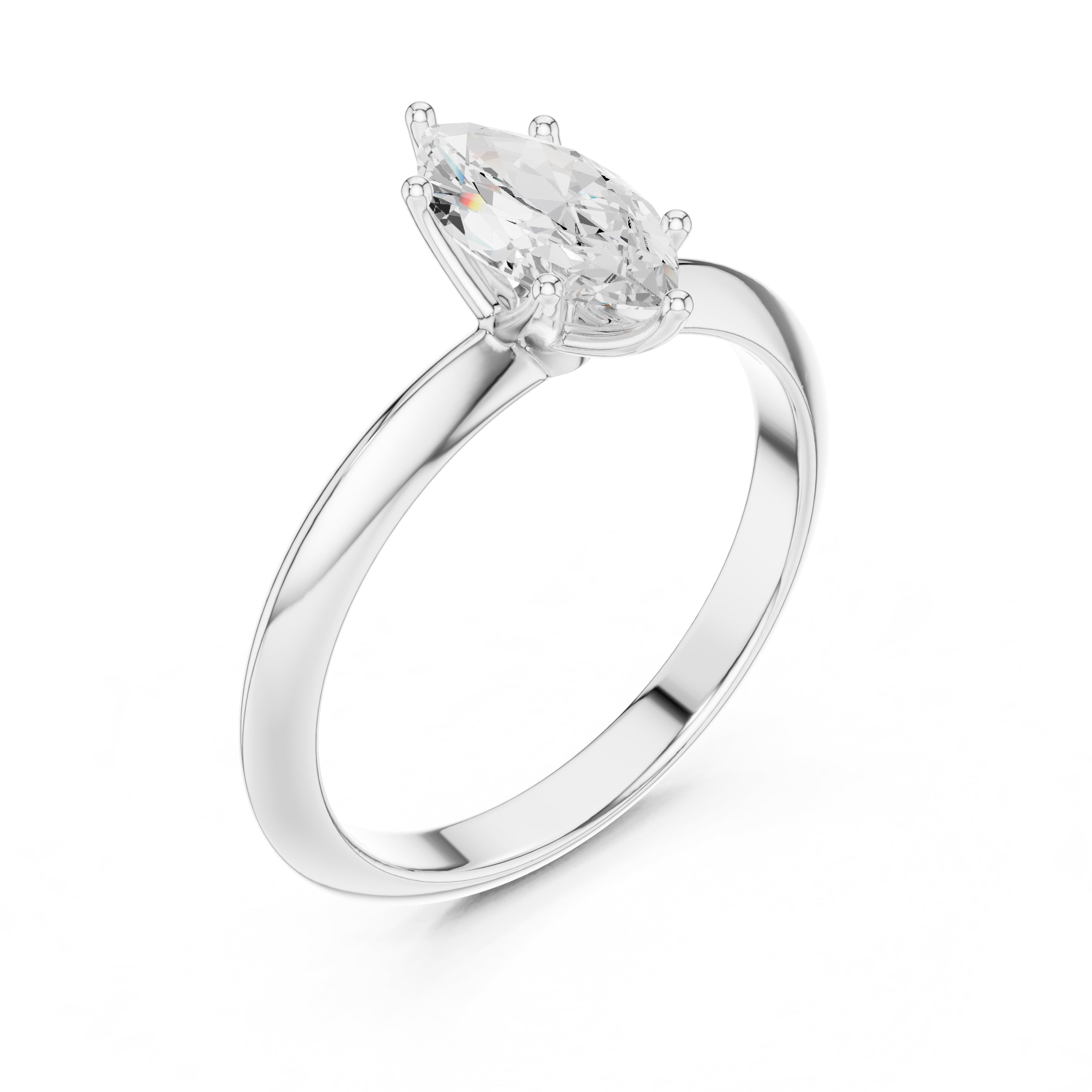 1.00 ct Signature Four-Prong Solitaire 1ct White Gold Marquise