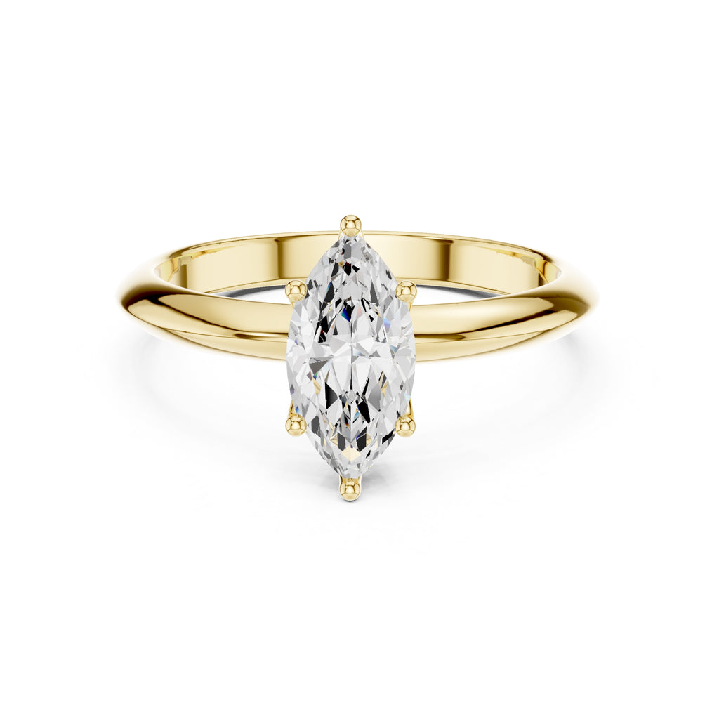 1.00 ct Signature Four-Prong Solitaire 1ct Yellow Gold Marquise