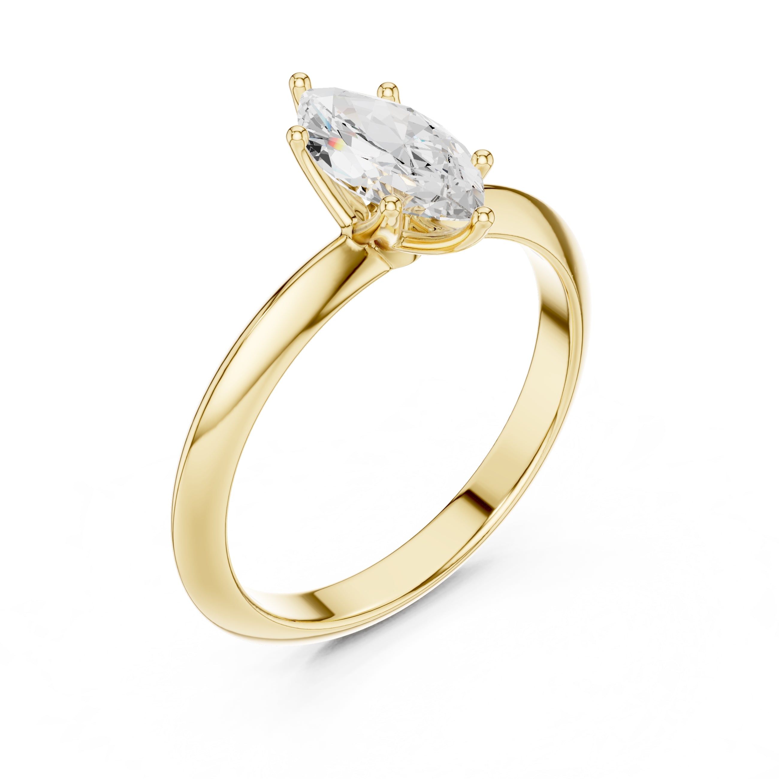 1.00 ct Signature Four-Prong Solitaire 1ct Yellow Gold Marquise