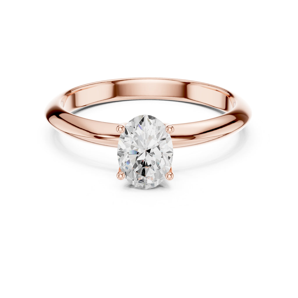 1.00 ct Signature Four-Prong Solitaire 1ct Rose Gold Oval