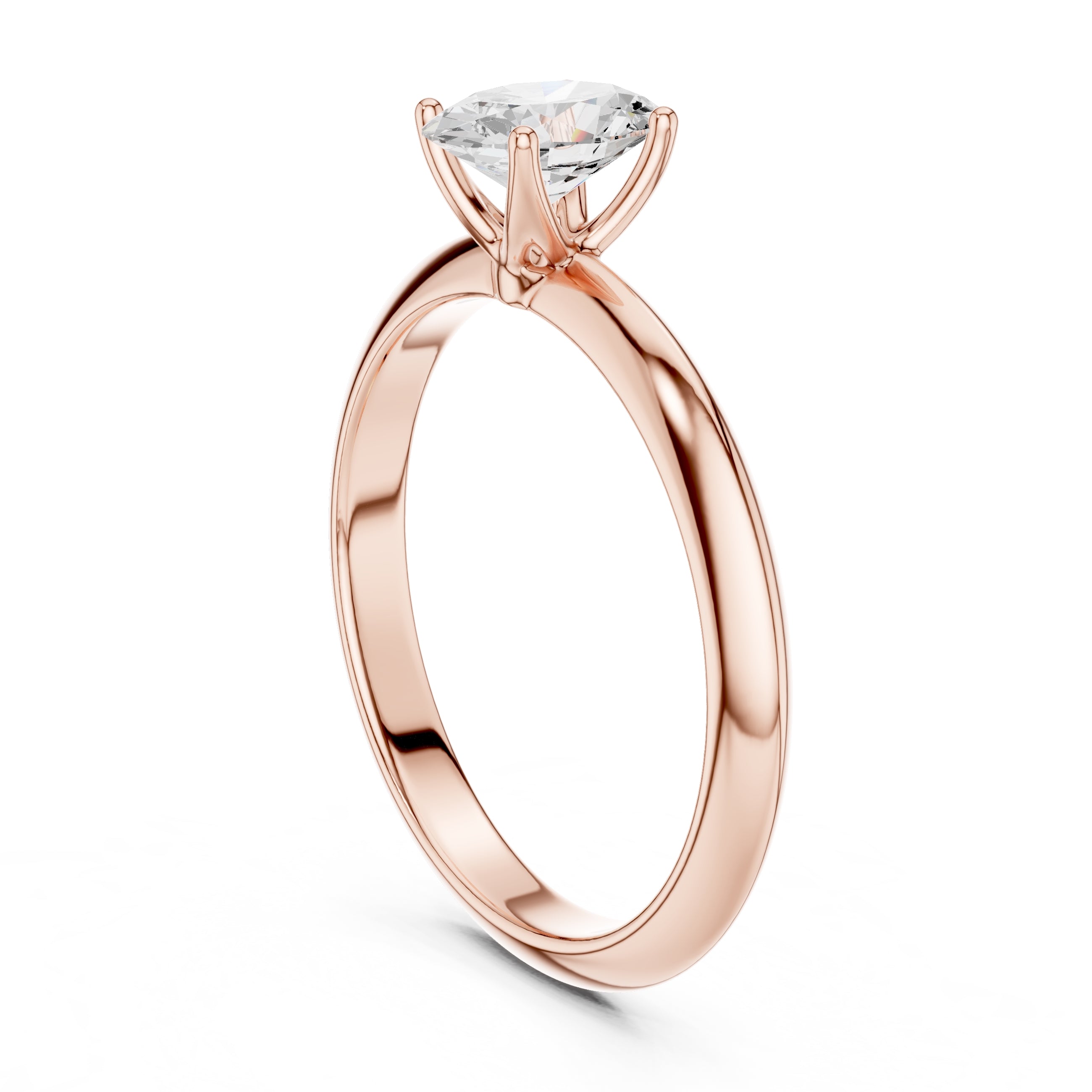 1.00 ct Signature Four-Prong Solitaire 1ct Rose Gold Oval