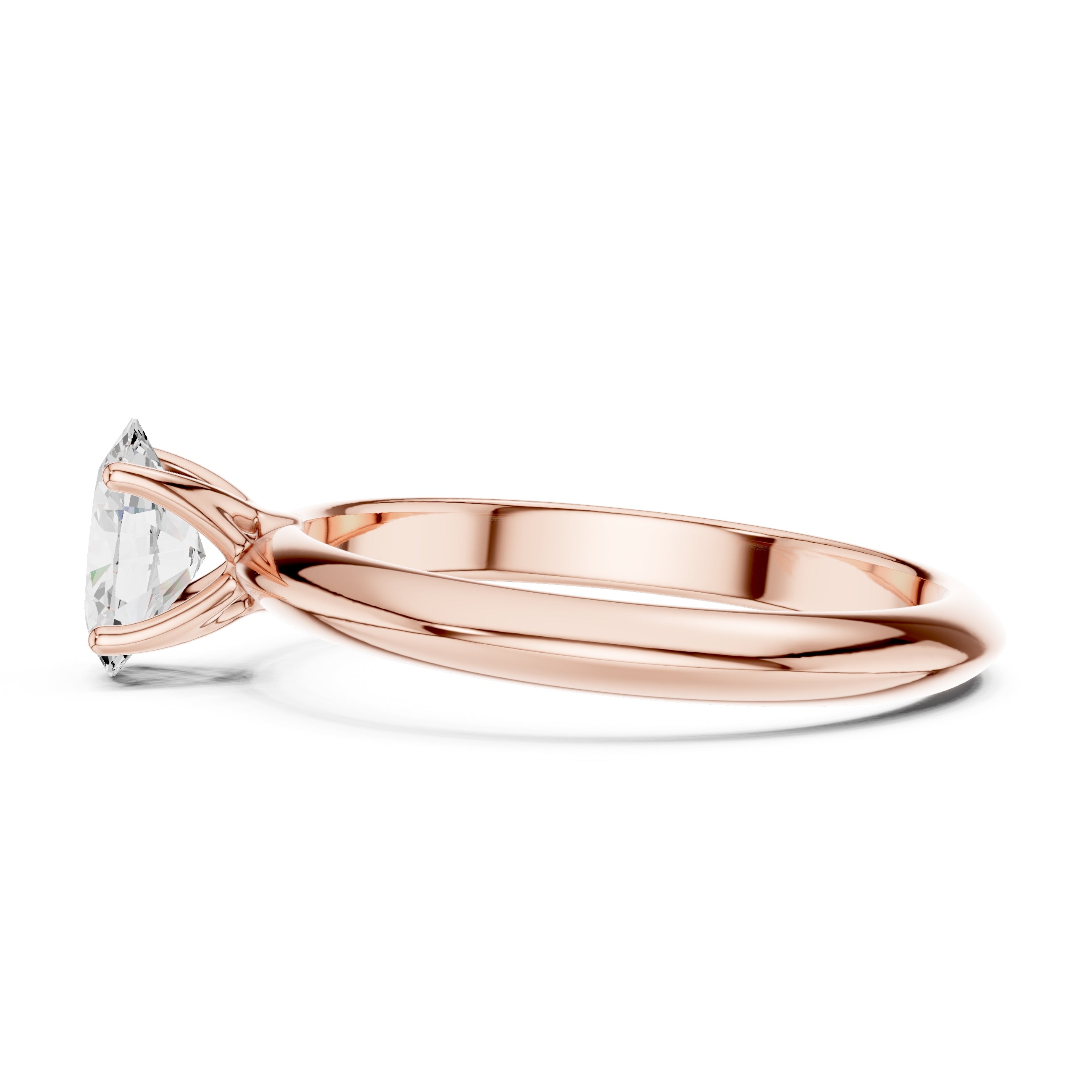 1.00 ct Signature Four-Prong Solitaire 1ct Rose Gold Oval