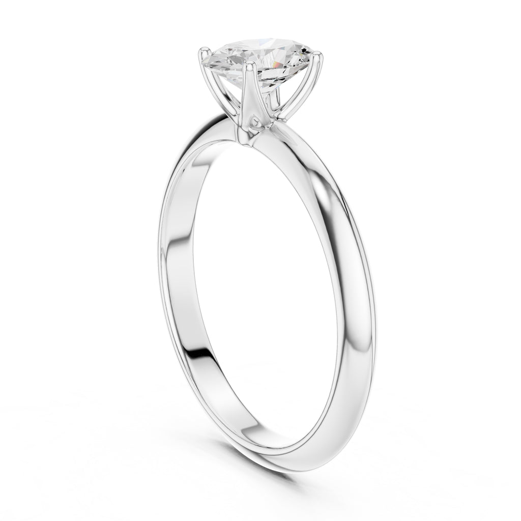 1.00 ct Signature Four-Prong Solitaire 1ct White Gold Oval