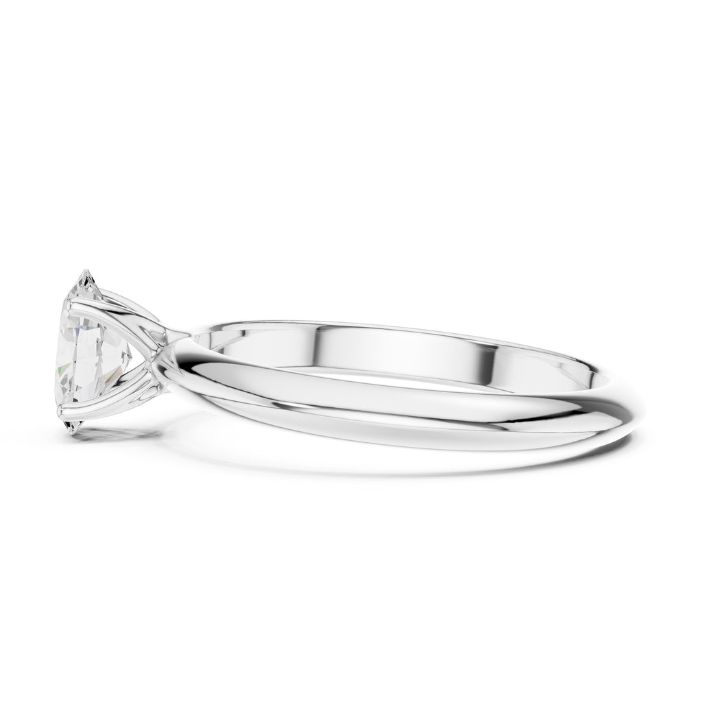 1.00 ct Signature Four-Prong Solitaire 1ct White Gold Oval