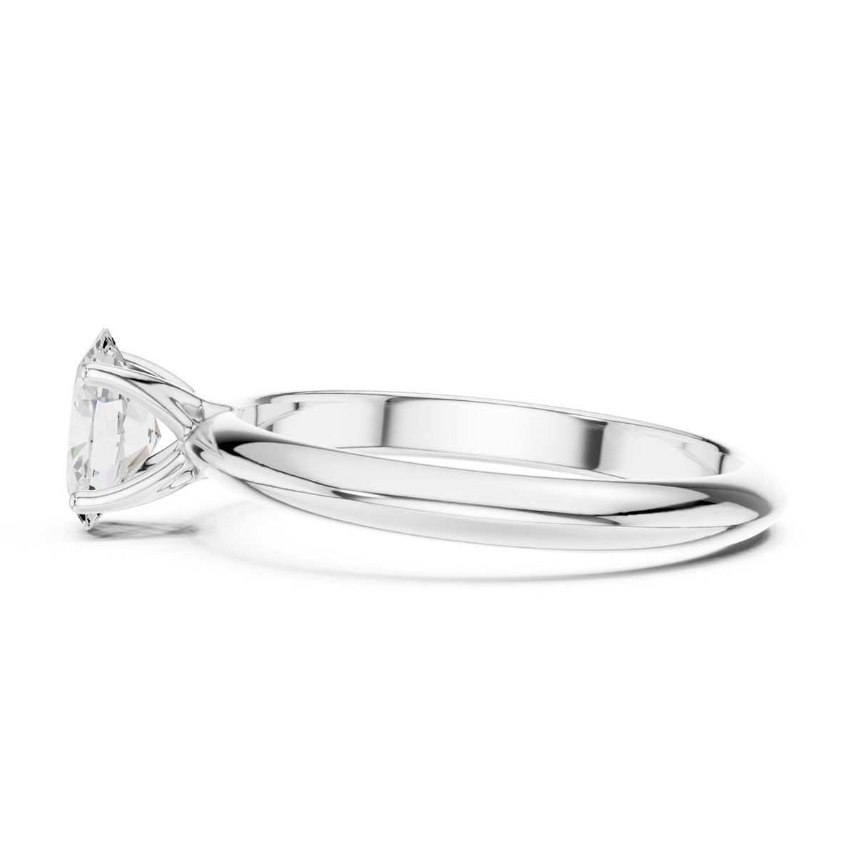 1.00 ct Signature Four-Prong Solitaire 1ct White Gold Oval