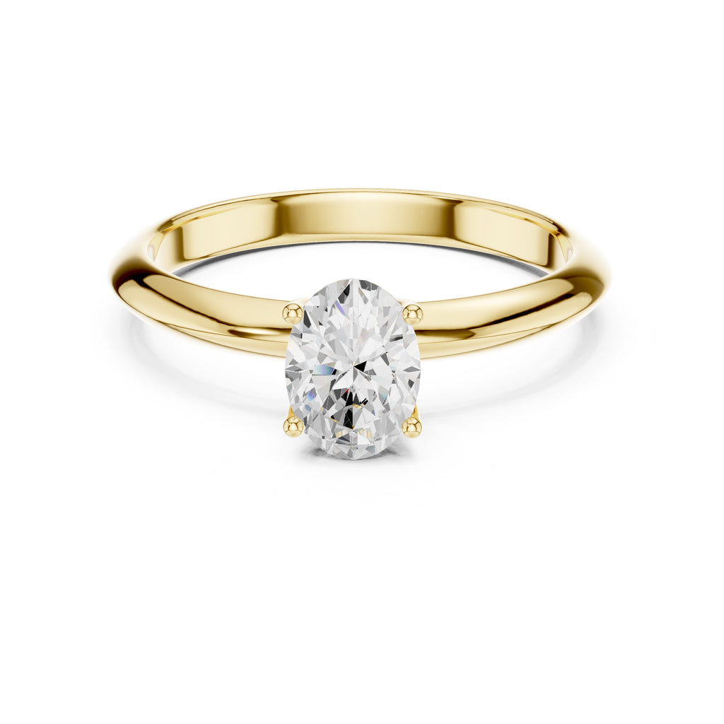 1.00 ct Signature Four-Prong Solitaire 1ct Yellow Gold Oval