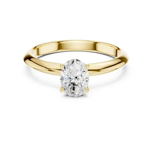 1.00 ct Signature Four-Prong Solitaire 1ct Yellow Gold Oval