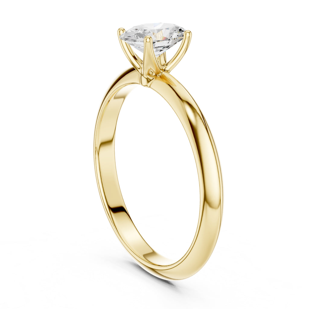 1.00 ct Signature Four-Prong Solitaire 1ct Yellow Gold Oval