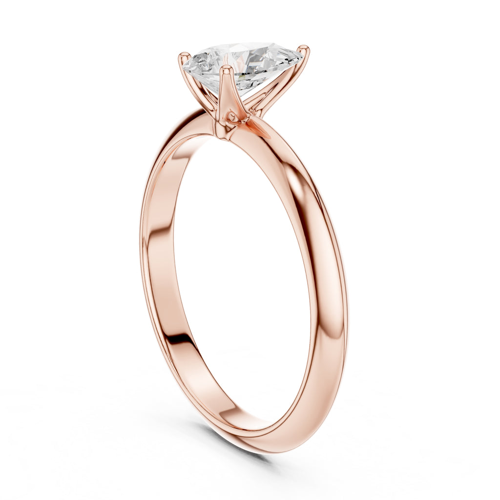 1.00 ct Signature Four-Prong Solitaire 1ct Rose Gold Pear