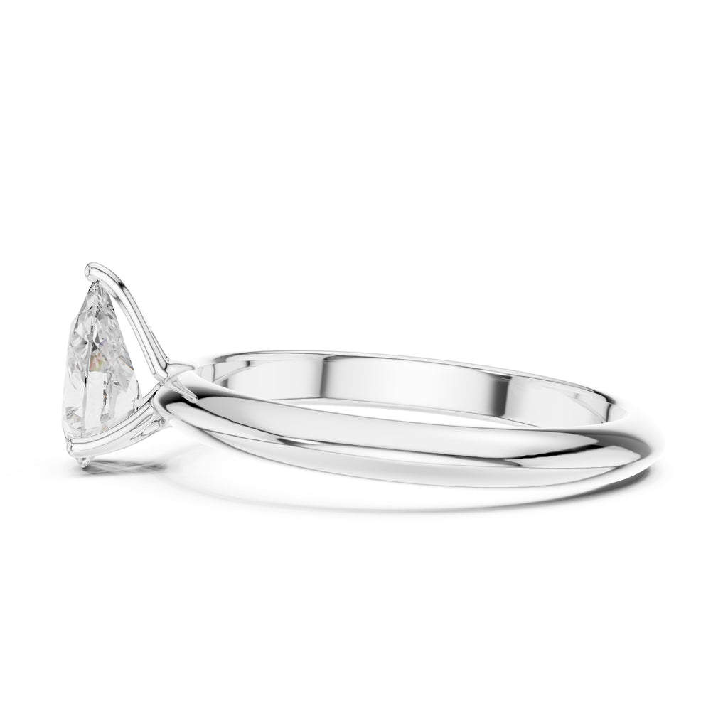 1.00 ct Signature Four-Prong Solitaire 1ct White Gold Pear