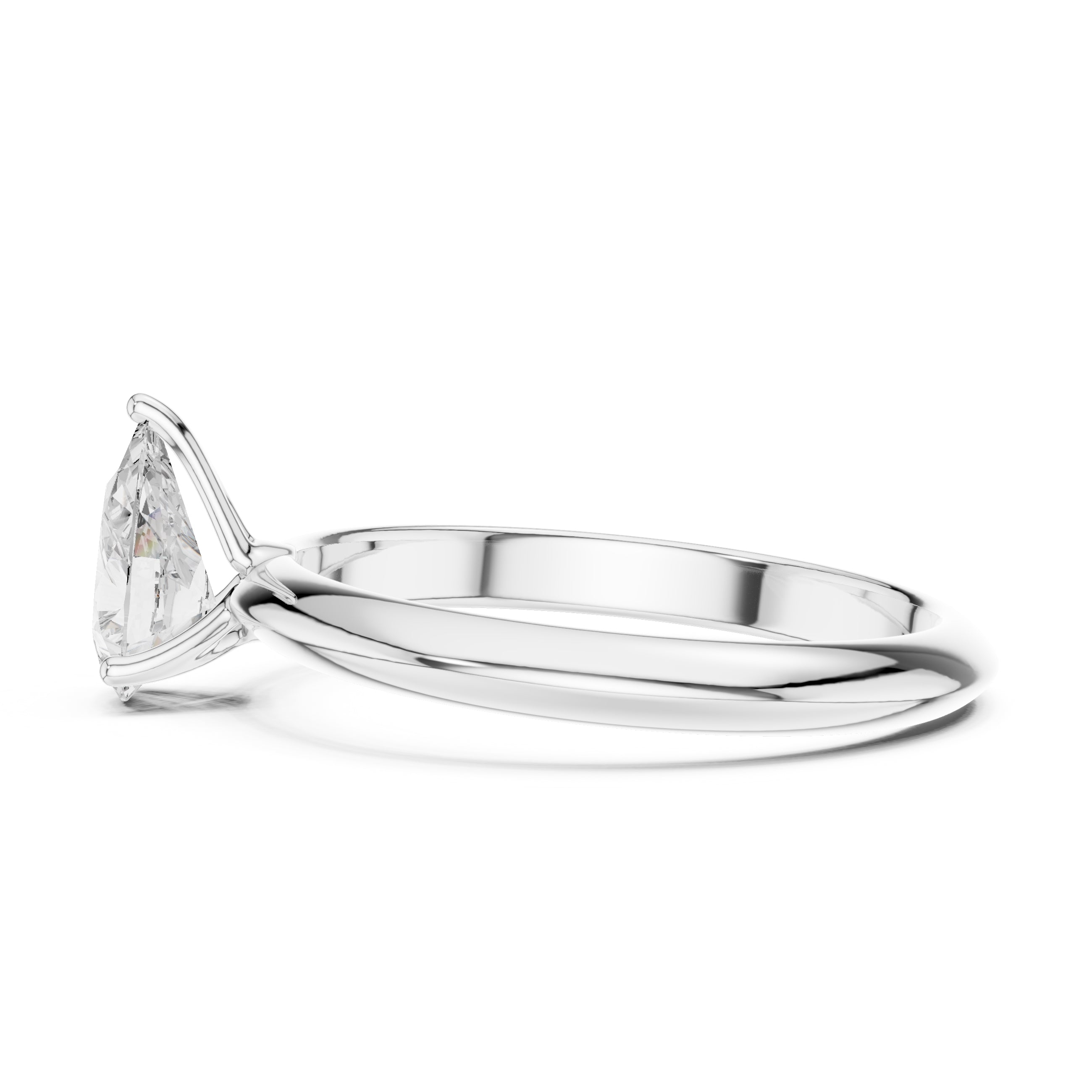 1.00 ct Signature Four-Prong Solitaire 1ct White Gold Pear