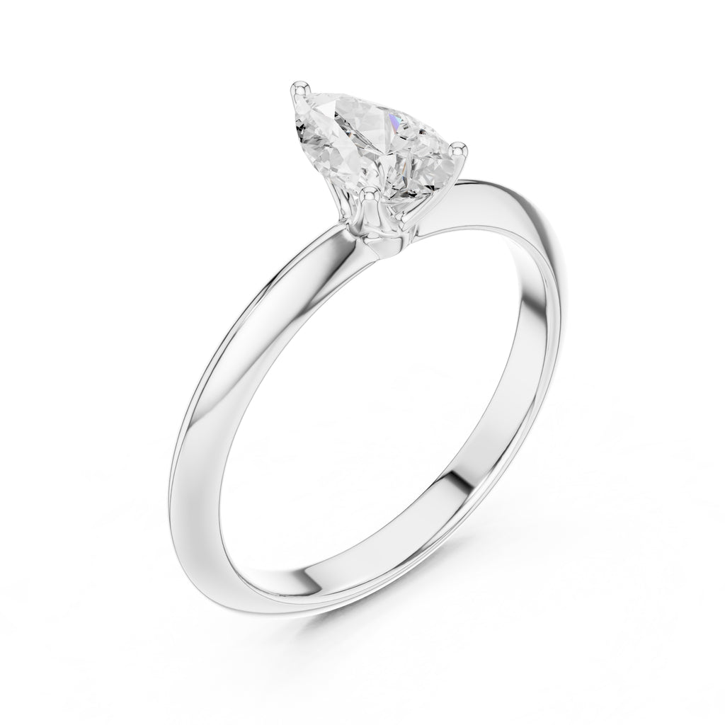 1.00 ct Signature Four-Prong Solitaire 1ct White Gold Pear