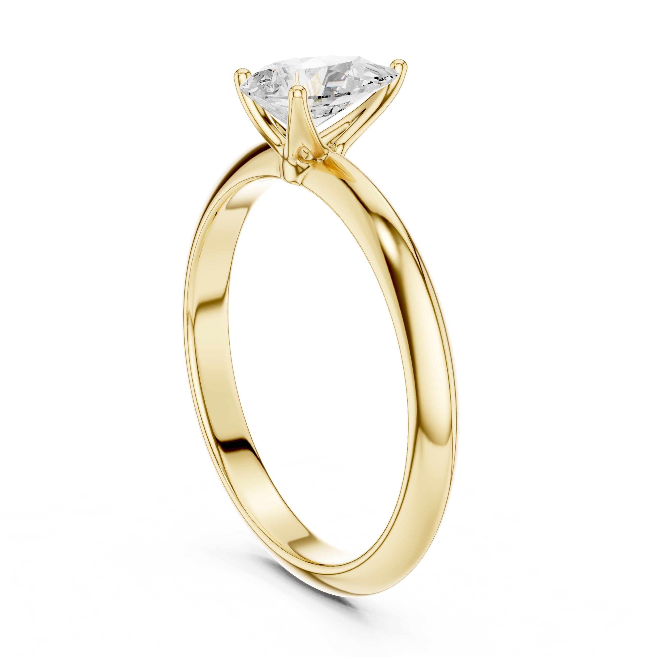 1.00 ct Signature Four-Prong Solitaire 1ct Yellow Gold Pear