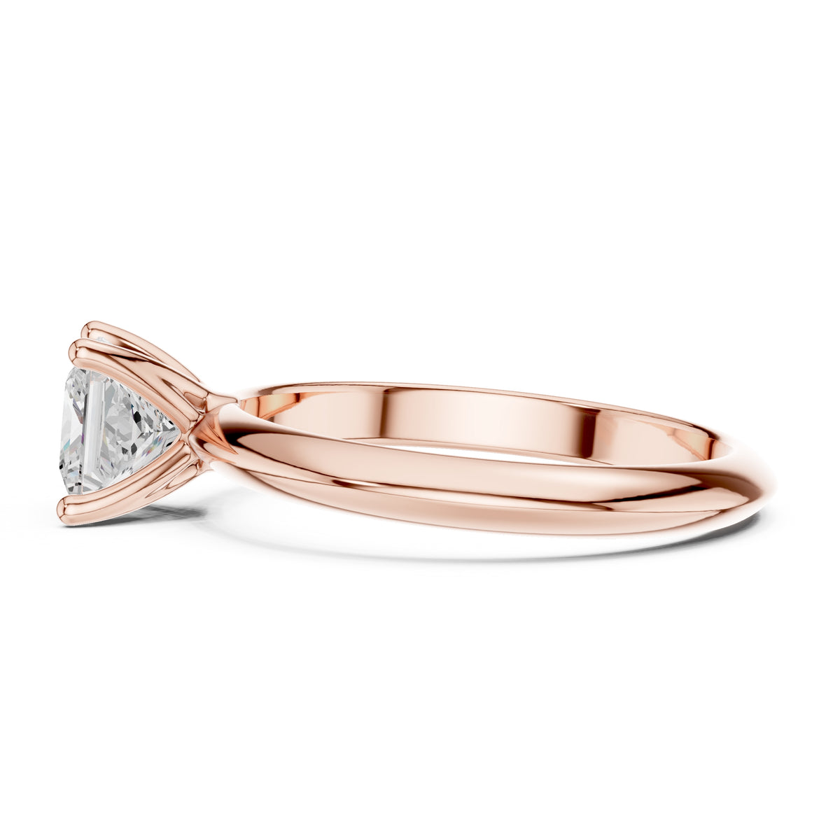 1.00 ct Signature Four-Prong Solitaire 1ct Rose Gold Princess