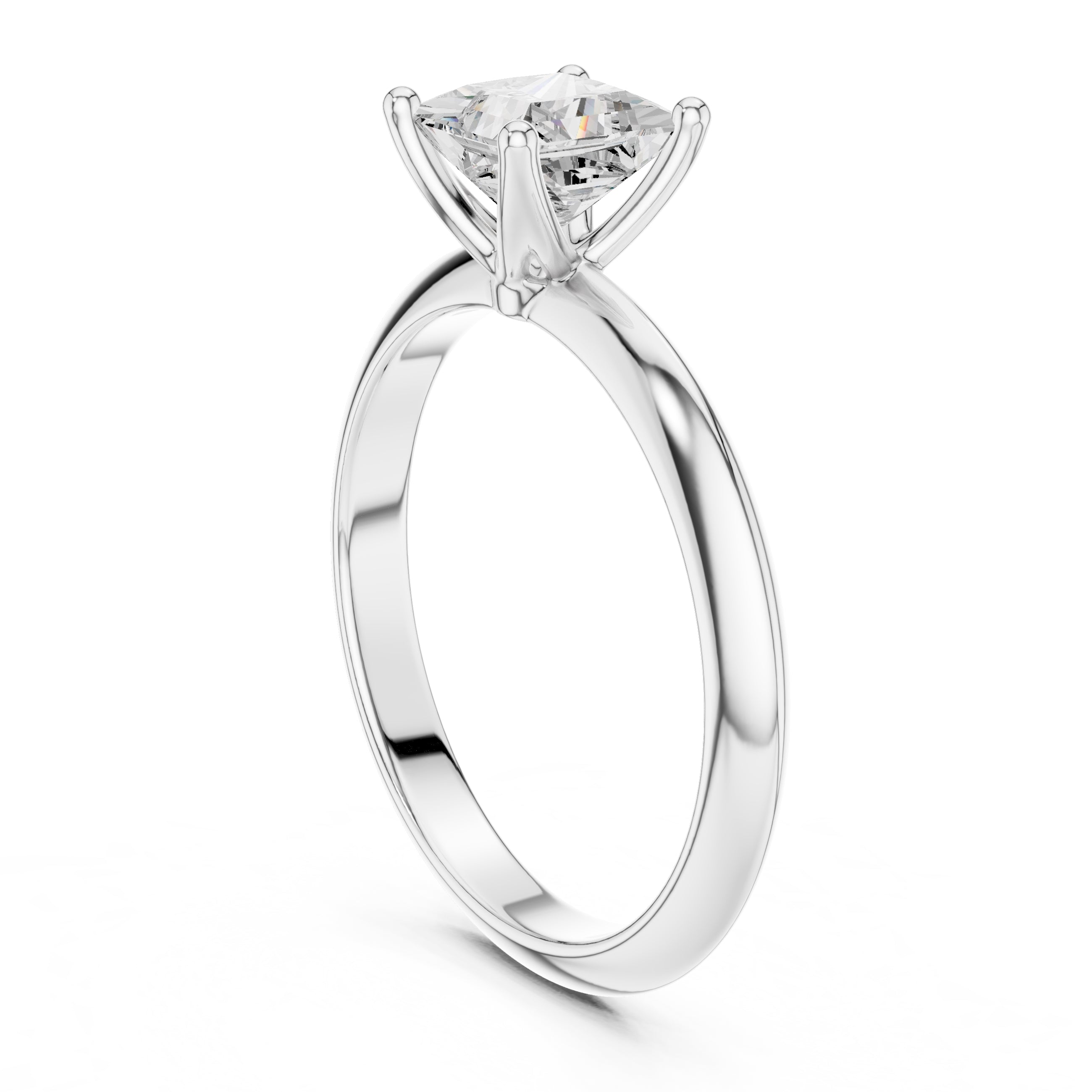 1.00 ct Signature Four-Prong Solitaire 1ct White Gold Princess