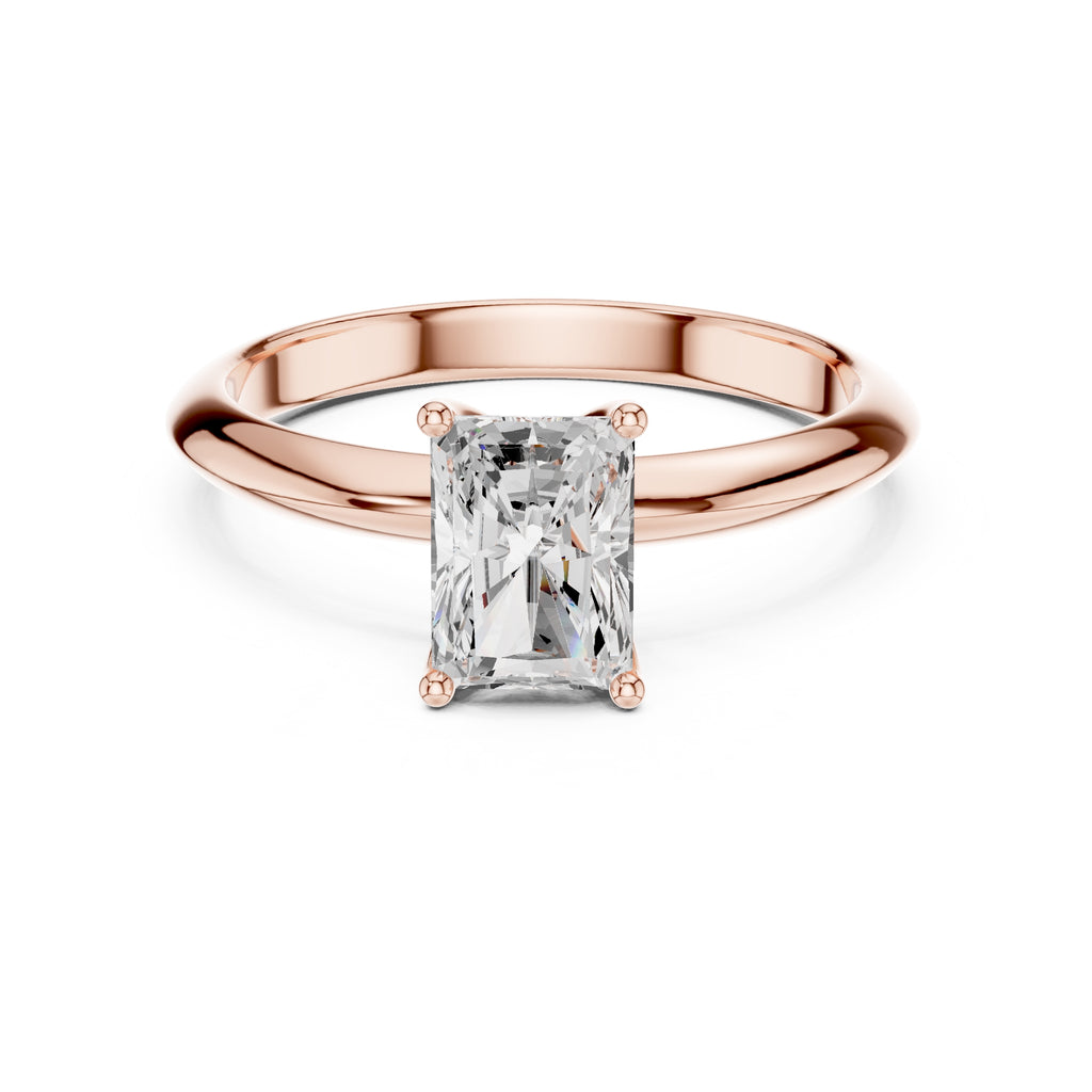 1.00 ct Signature Four-Prong Solitaire 1ct Rose Gold Radiant
