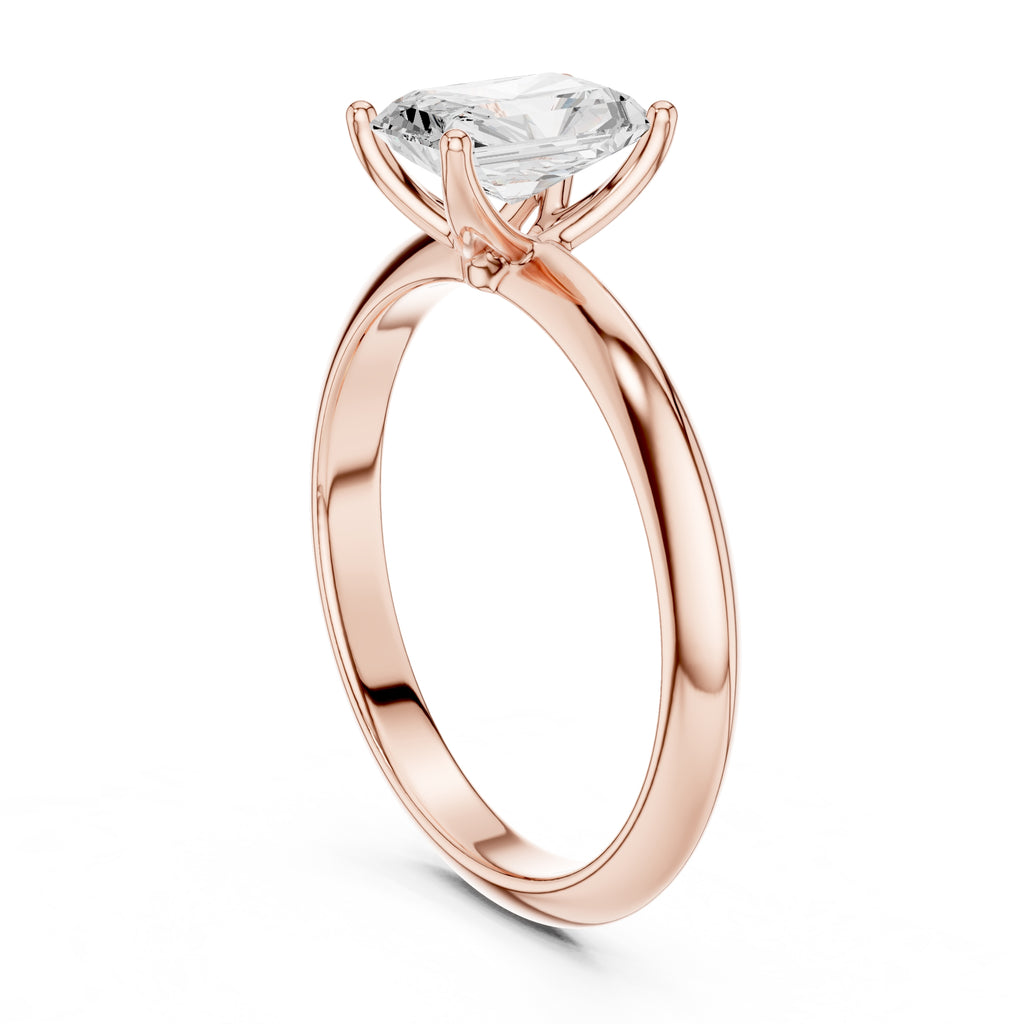 1.00 ct Signature Four-Prong Solitaire 1ct Rose Gold Radiant