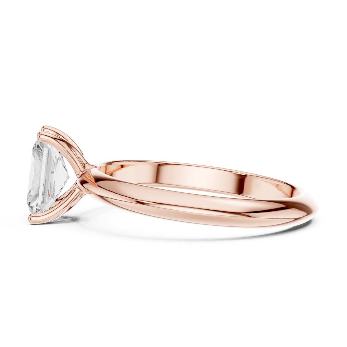 1.00 ct Signature Four-Prong Solitaire 1ct Rose Gold Radiant