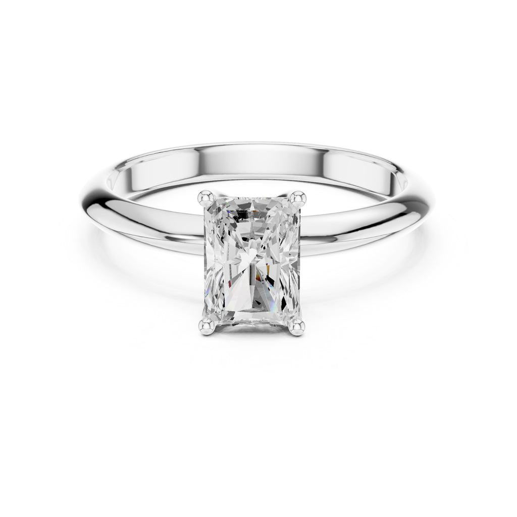 1.00 ct Signature Four-Prong Solitaire 1ct White Gold Radiant