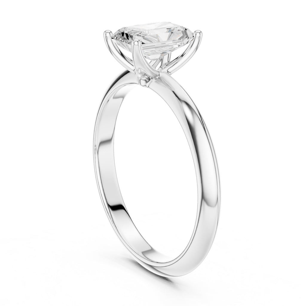 1.00 ct Signature Four-Prong Solitaire 1ct White Gold Radiant
