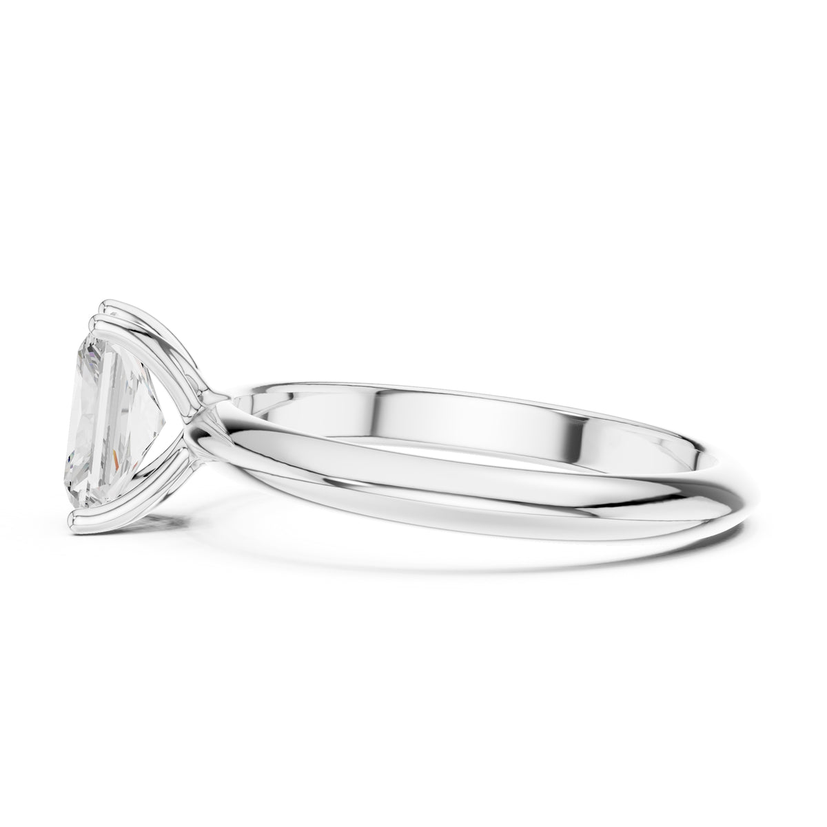 1.00 ct Signature Four-Prong Solitaire 1ct White Gold Radiant