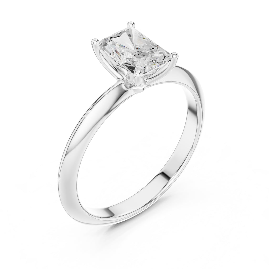 1.00 ct Signature Four-Prong Solitaire 1ct White Gold Radiant