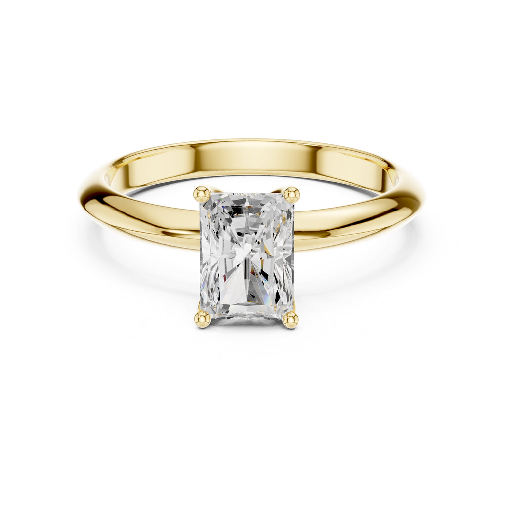 1.00 ct Signature Four-Prong Solitaire 1ct Yellow Gold Radiant