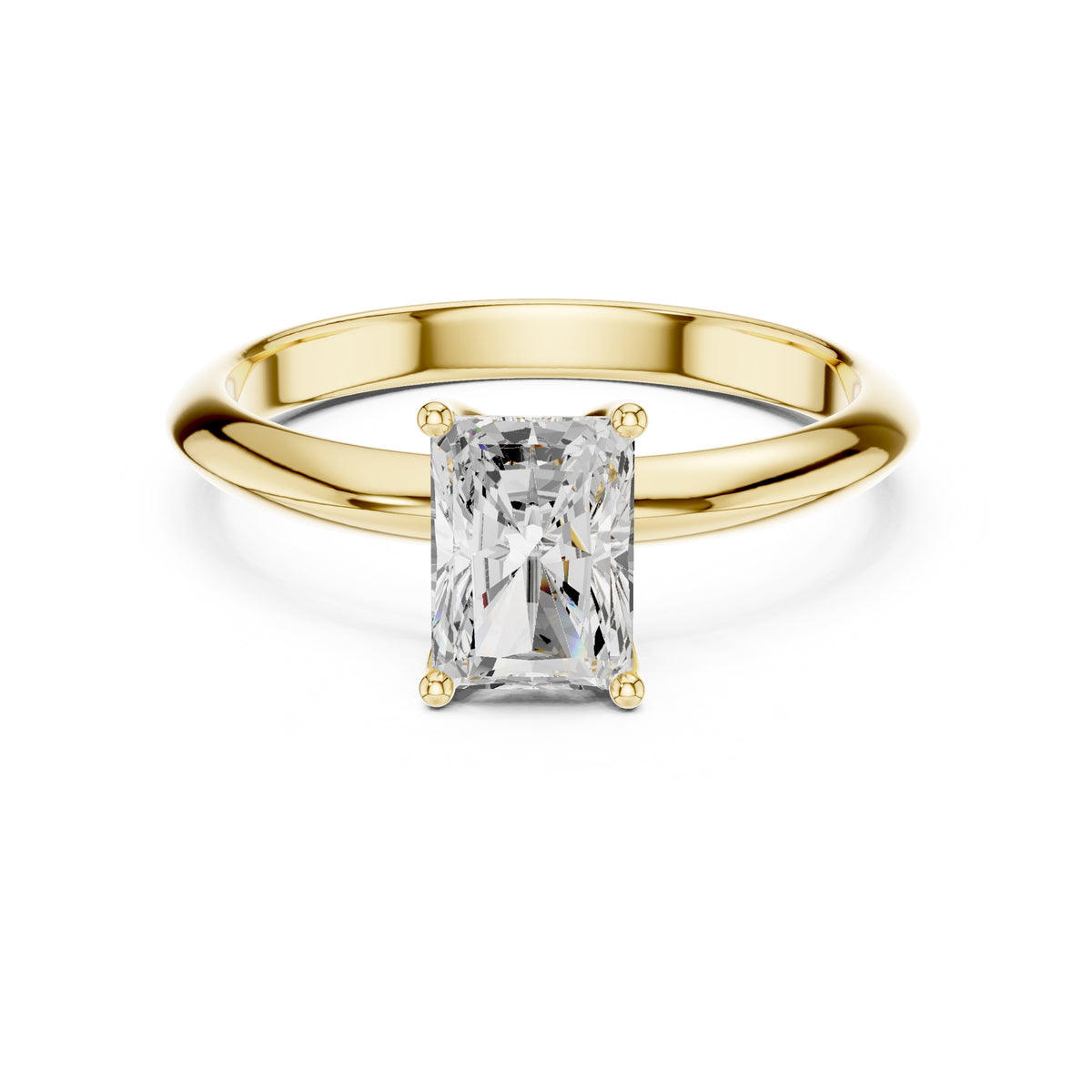 1.00 ct Signature Four-Prong Solitaire 1ct Yellow Gold Radiant
