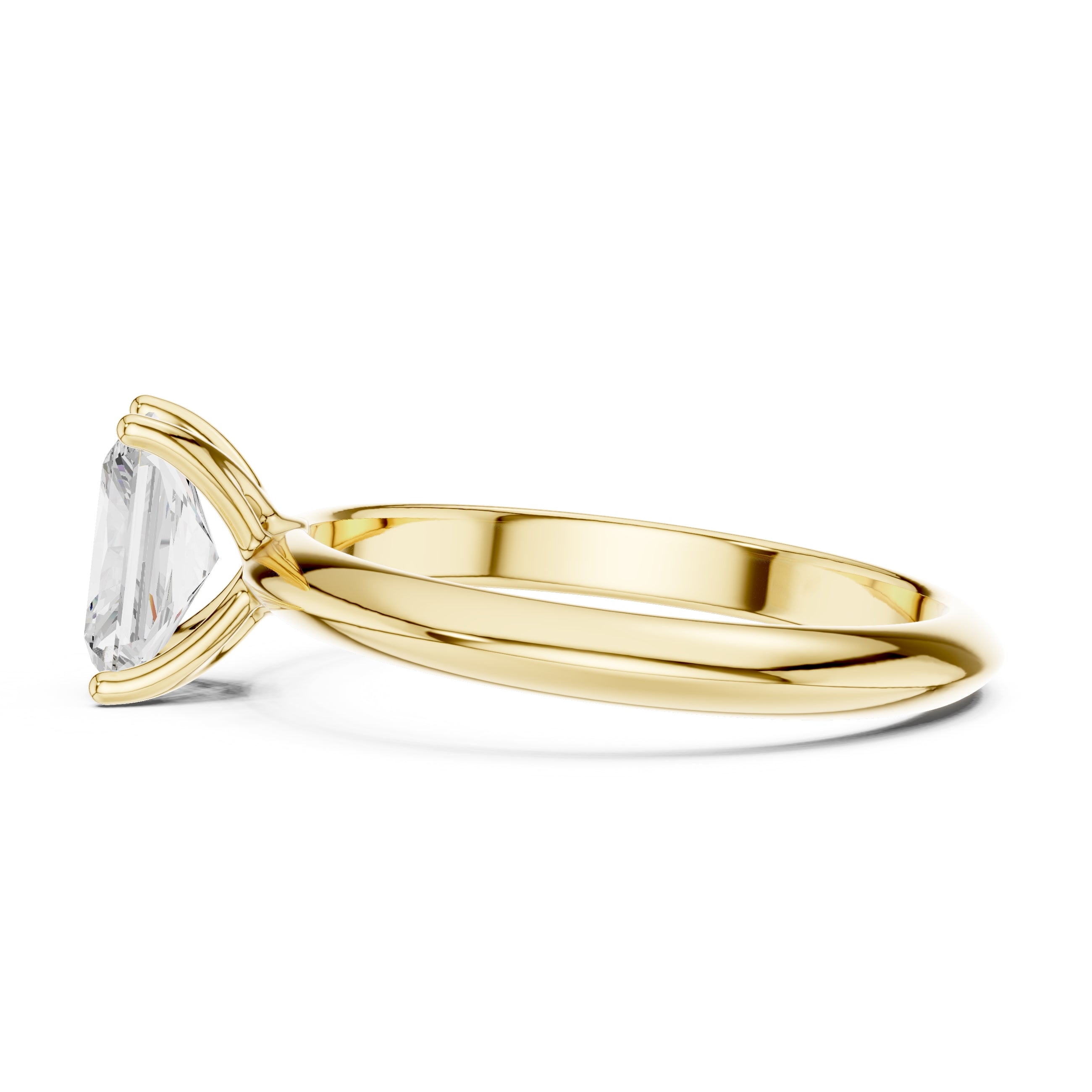 1.00 ct Signature Four-Prong Solitaire 1ct Yellow Gold Radiant