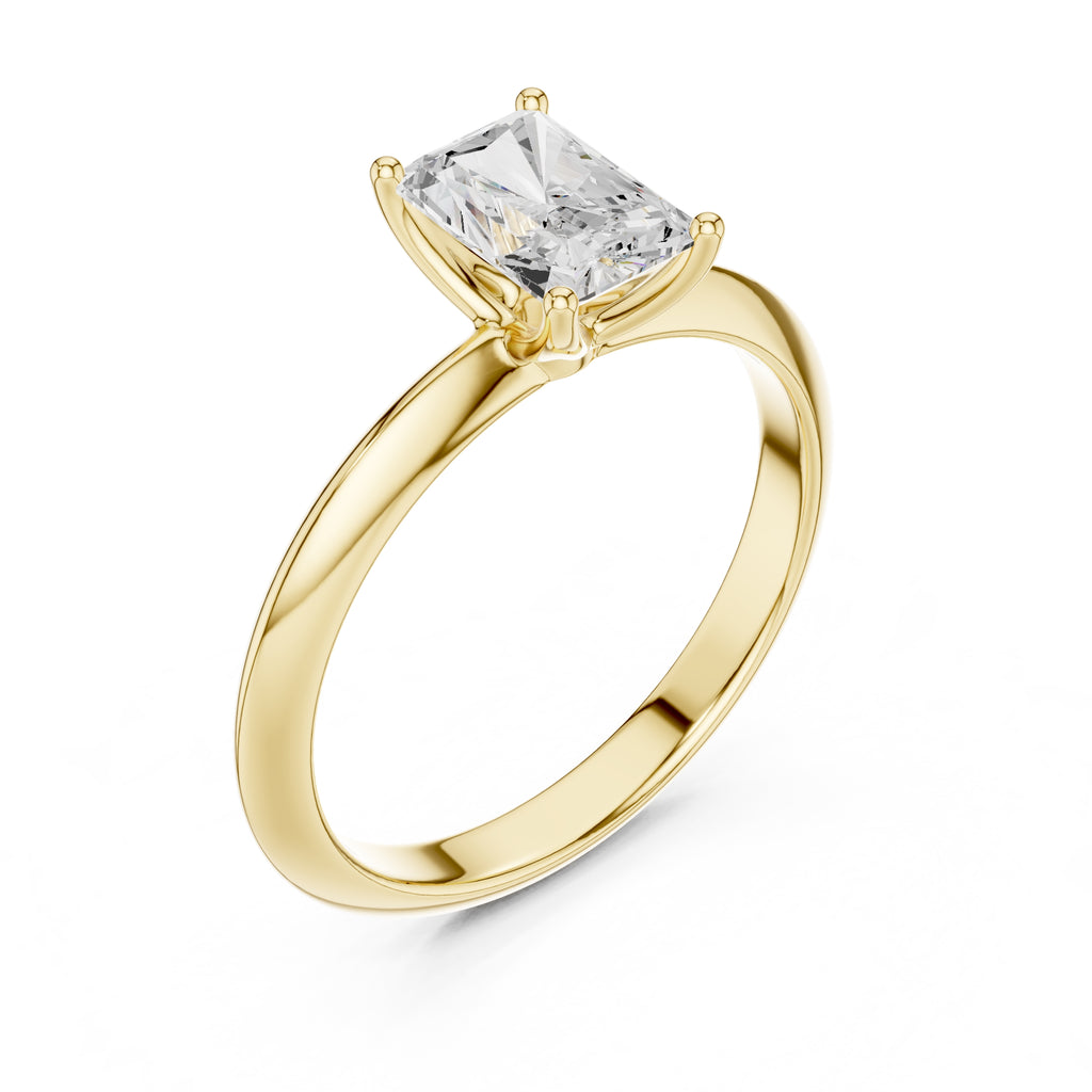 1.00 ct Signature Four-Prong Solitaire 1ct Yellow Gold Radiant