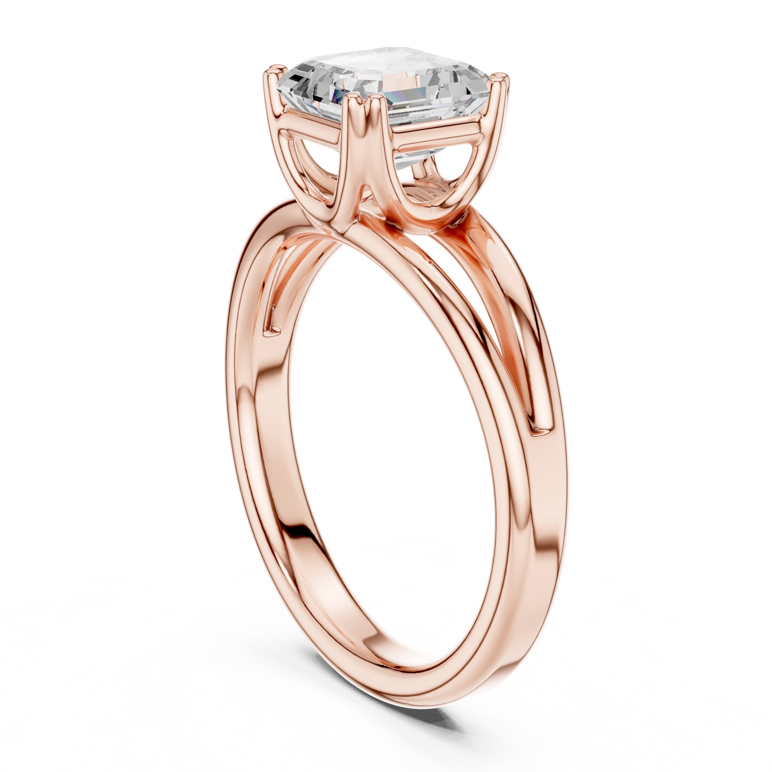 2.00 ct Open Frame Ring 2ct Rose Gold Asscher
