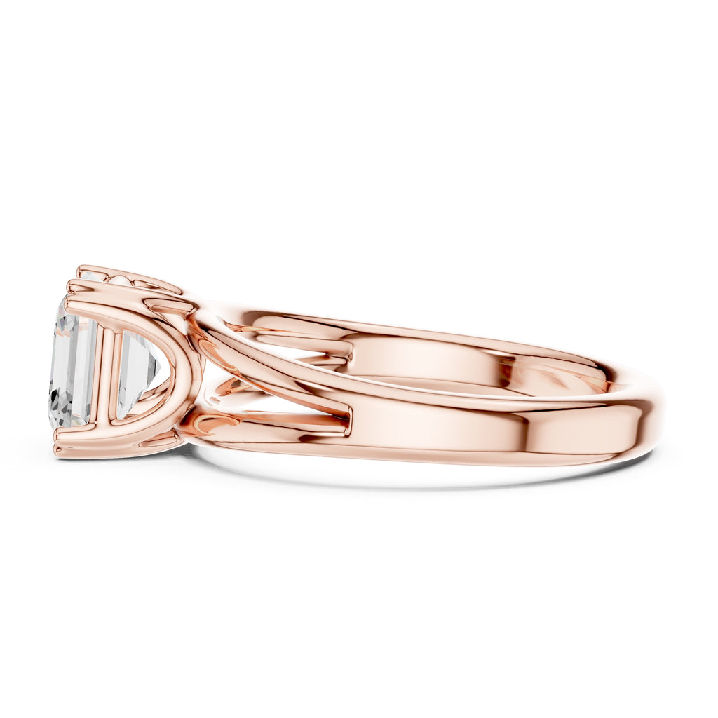2.00 ct Open Frame Ring 2ct Rose Gold Asscher