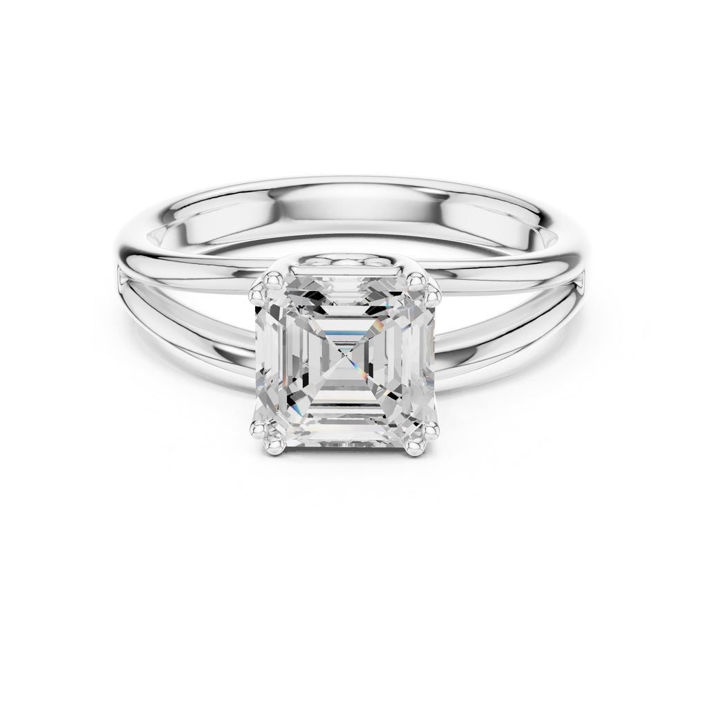 2.00 ct Open Frame Ring 2ct White Gold Asscher