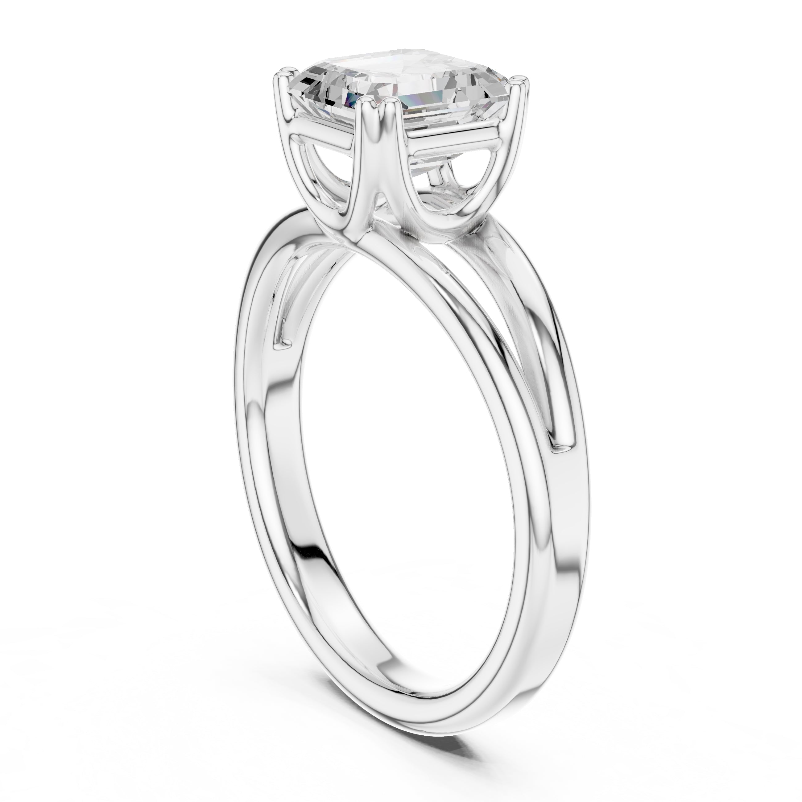 2.00 ct Open Frame Ring 2ct White Gold Asscher
