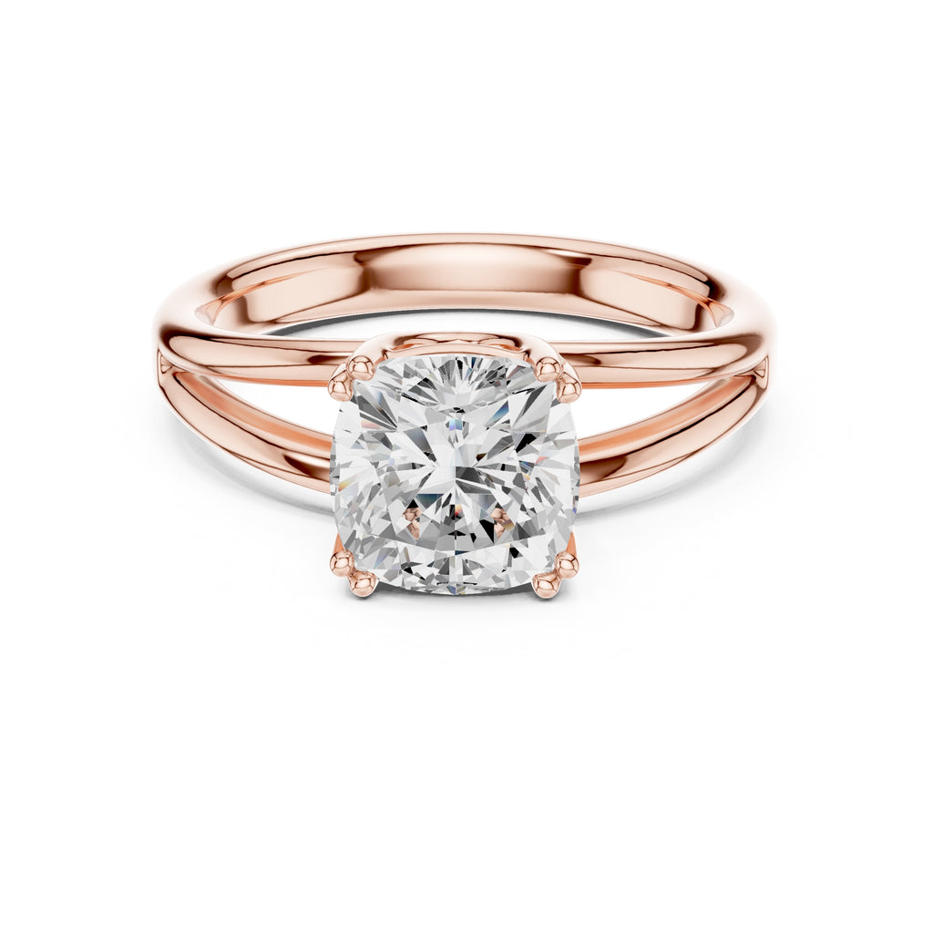 2.00 ct Open Frame Ring 2ct Rose Gold Cushion