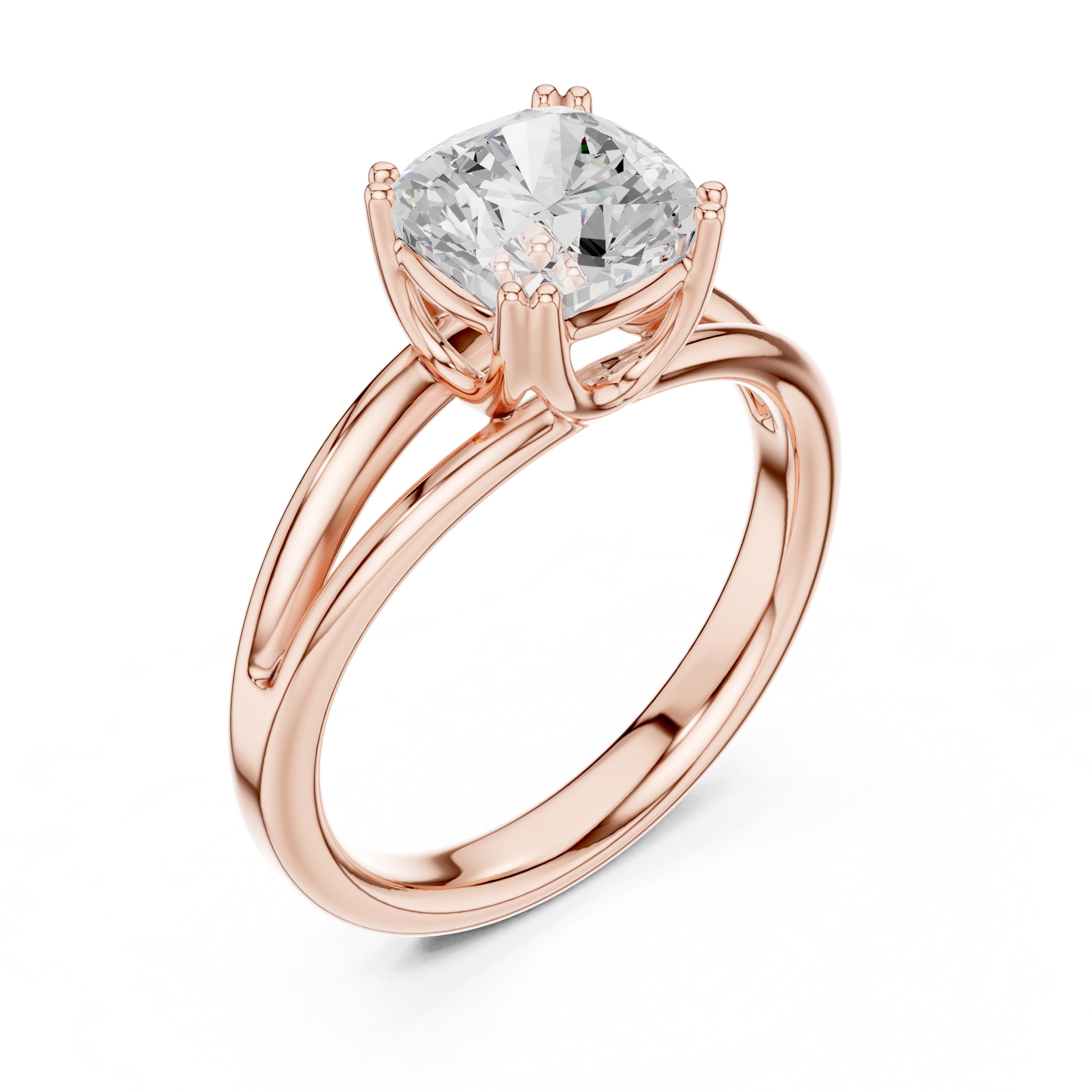 2.00 ct Open Frame Ring 2ct Rose Gold Cushion