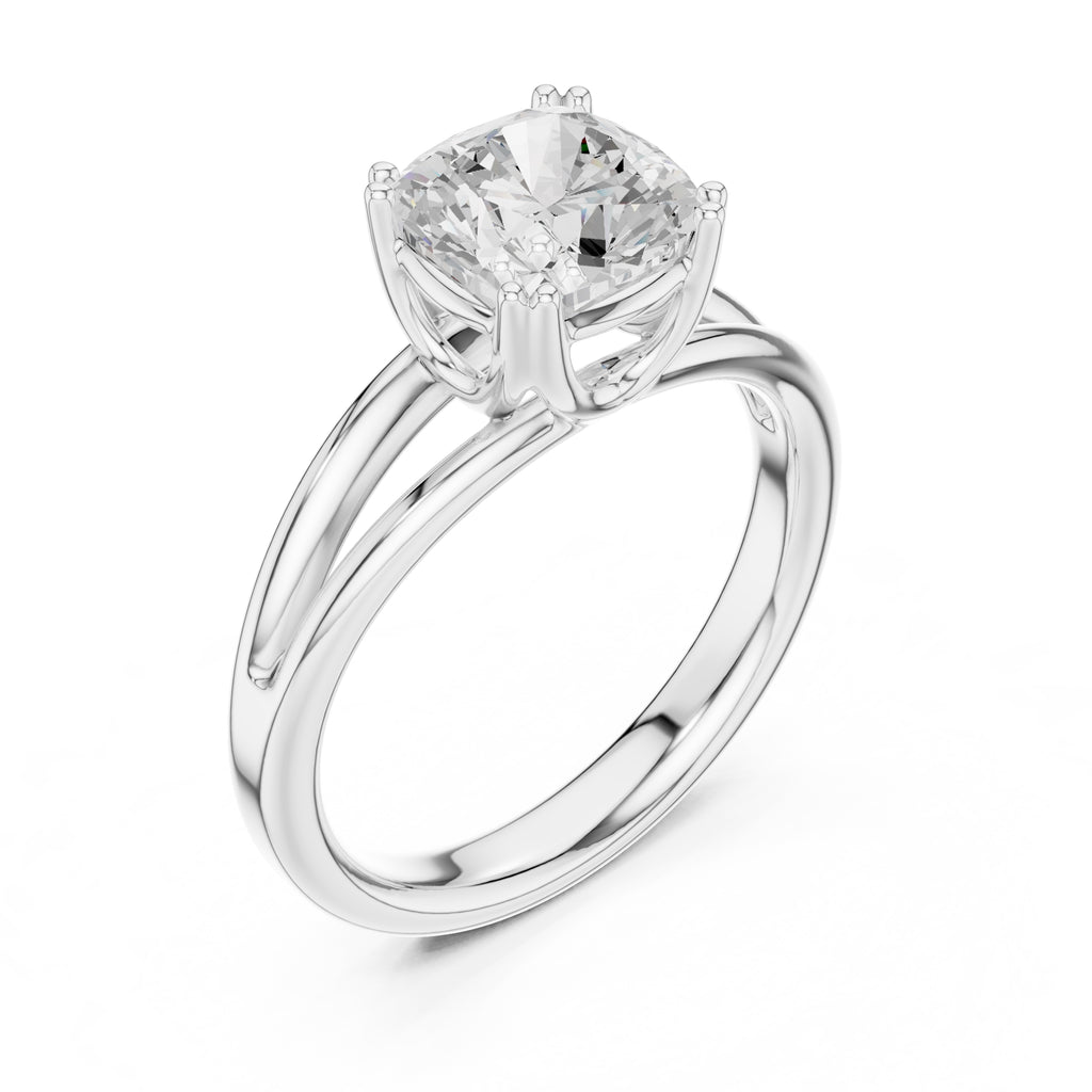 2.00 ct Open Frame Ring 2ct White Gold Cushion