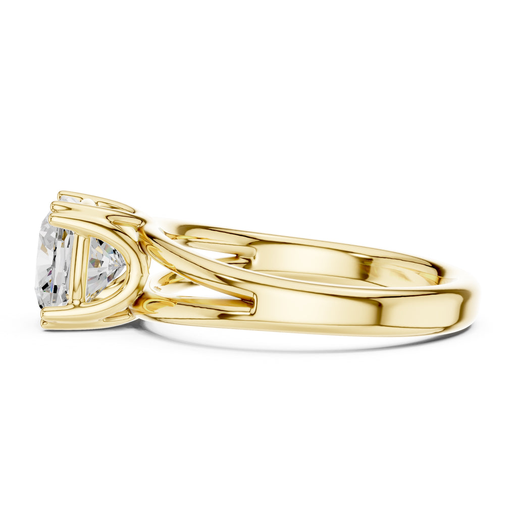 2.00 ct Open Frame Ring 2ct Yellow Gold Cushion