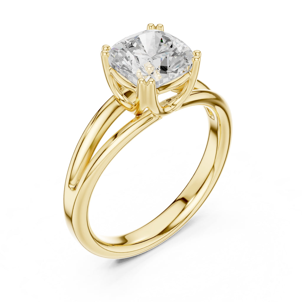 2.00 ct Open Frame Ring 2ct Yellow Gold Cushion